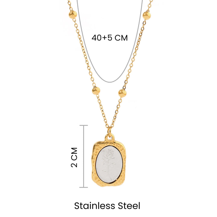 Mystical Rose Charm Gold Necklace