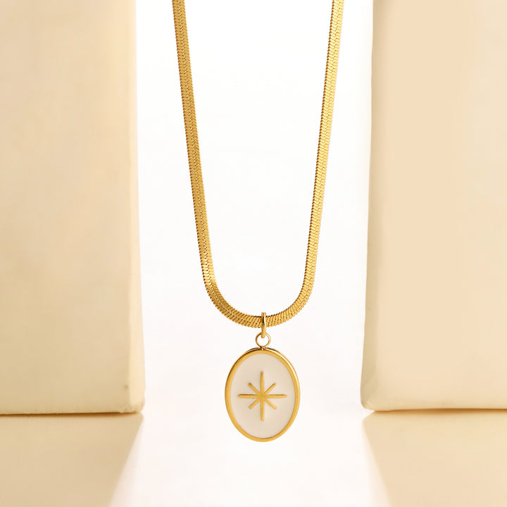 White Enamel Star Charm Necklace - Salty Accessories