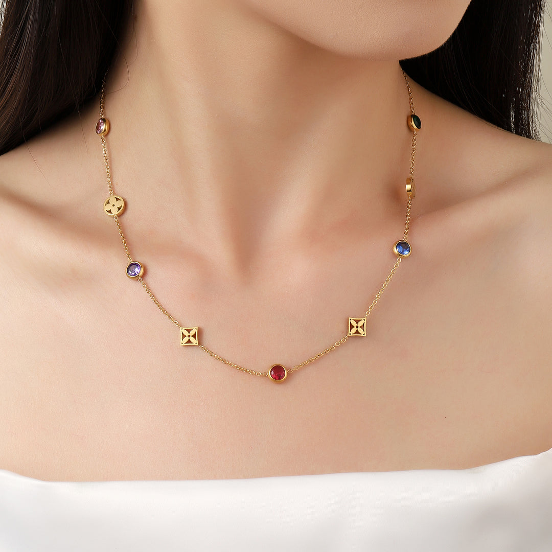 Tranquility Multicolor Gold Necklace - Salty Accessories