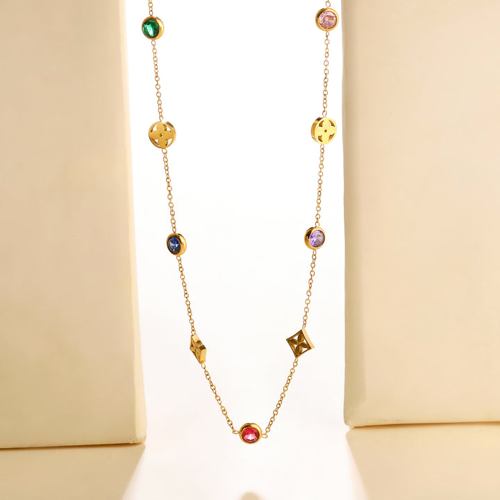 Tranquility Multicolor Gold Necklace - Salty Accessories