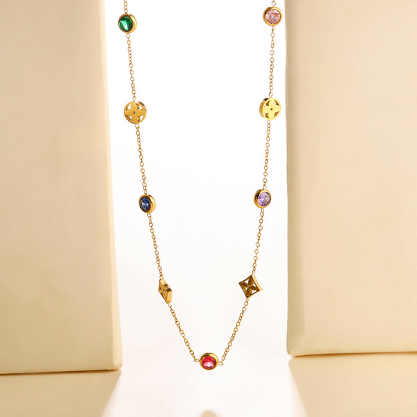 Tranquility Multicolor Gold Necklace
