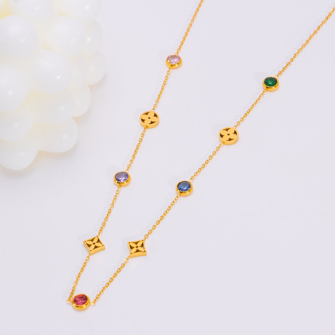 Tranquility Multicolor Gold Necklace - Salty Accessories