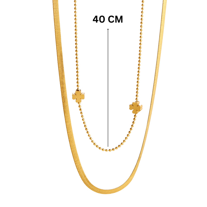 Mini Clover Layered Gold Necklace