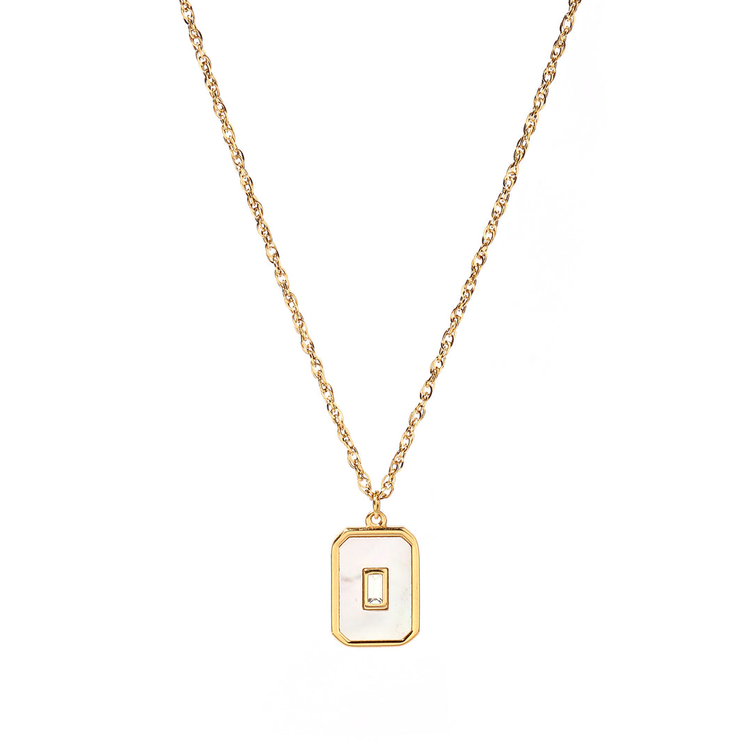Vintage White Enamel Charm Necklace