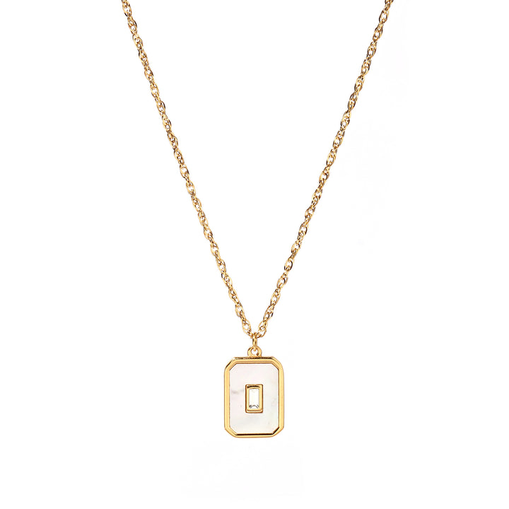 Vintage White Enamel Charm Necklace