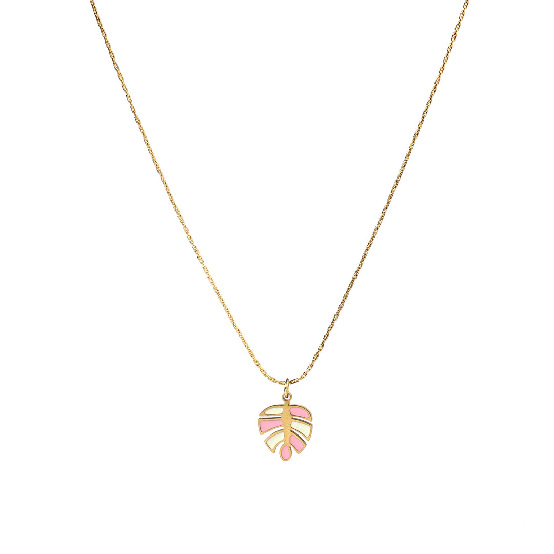 Autum Leaf Peach White Necklace - Salty Accessories