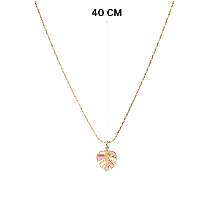 Autum Leaf Peach White Necklace