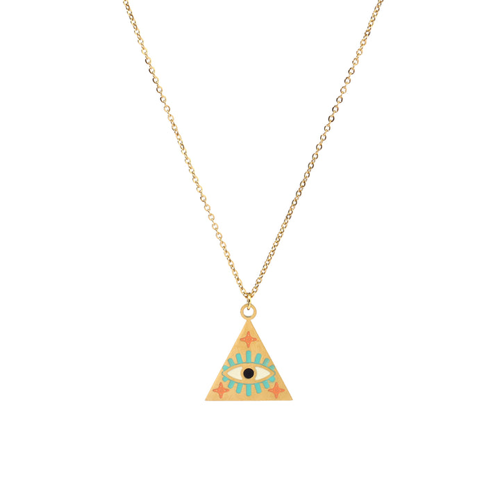 Pyramid Evil Eye Necklace - Salty Accessories