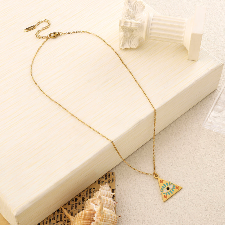 Pyramid Evil Eye Necklace - Salty Accessories