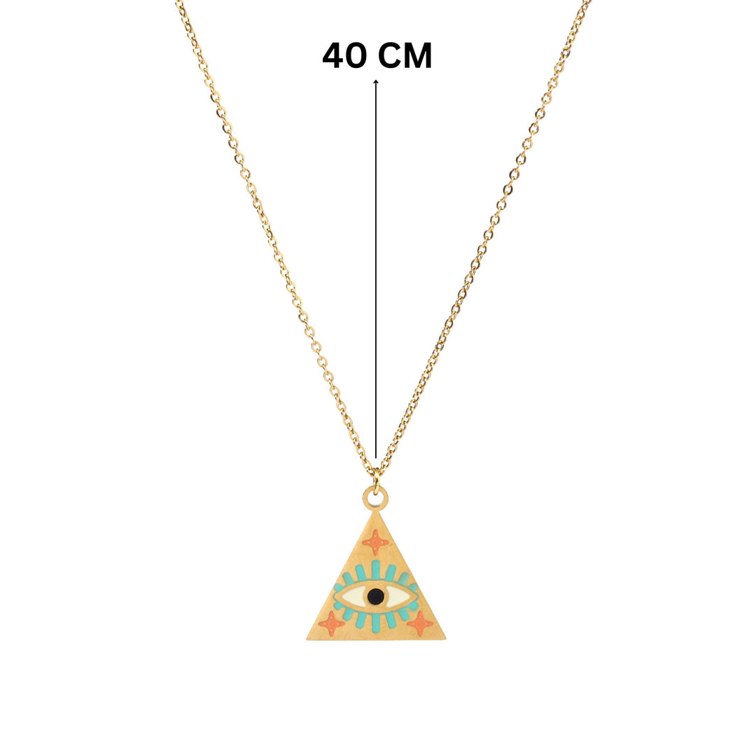 Pyramid Evil Eye Necklace