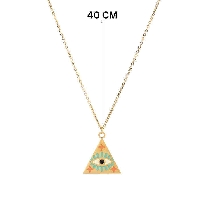 Pyramid Evil Eye Necklace - Salty Accessories