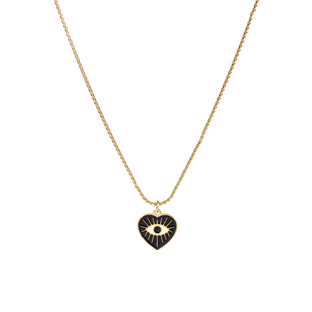 Heart Evil Eye Necklace - Salty Accessories