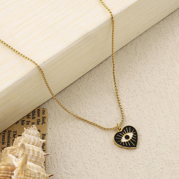 Heart Evil Eye Necklace