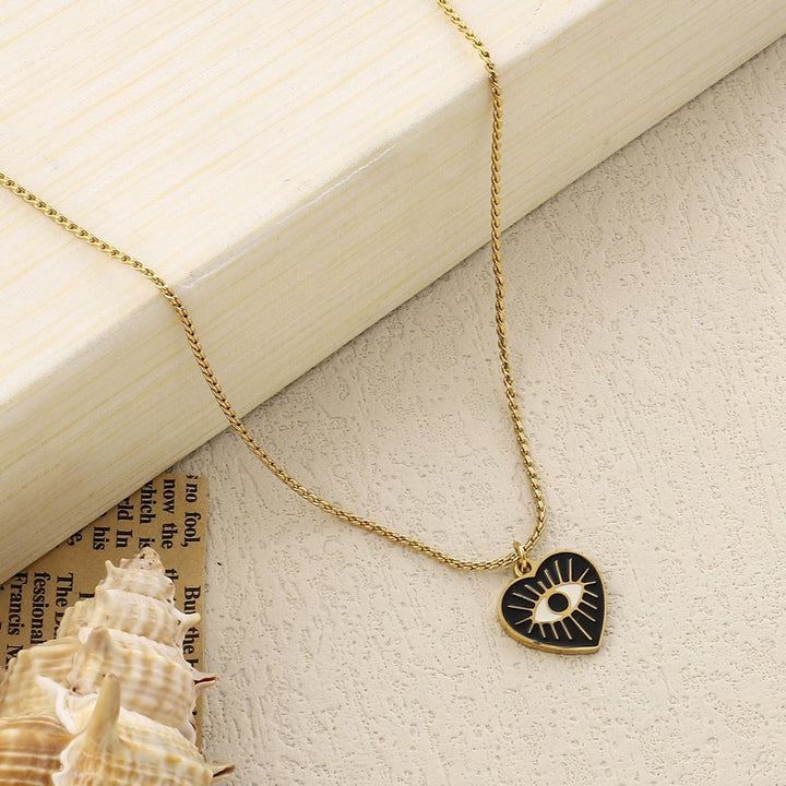 Heart Evil Eye Necklace - Salty Accessories