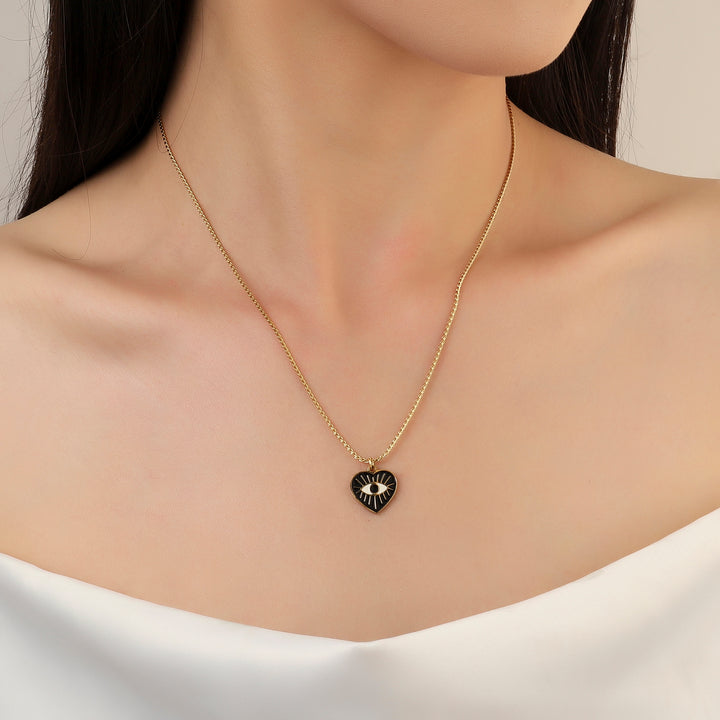 Heart Evil Eye Necklace - Salty Accessories