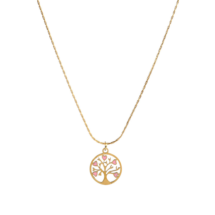 Tree Of Life Pink Heart Necklace - Salty Accessories