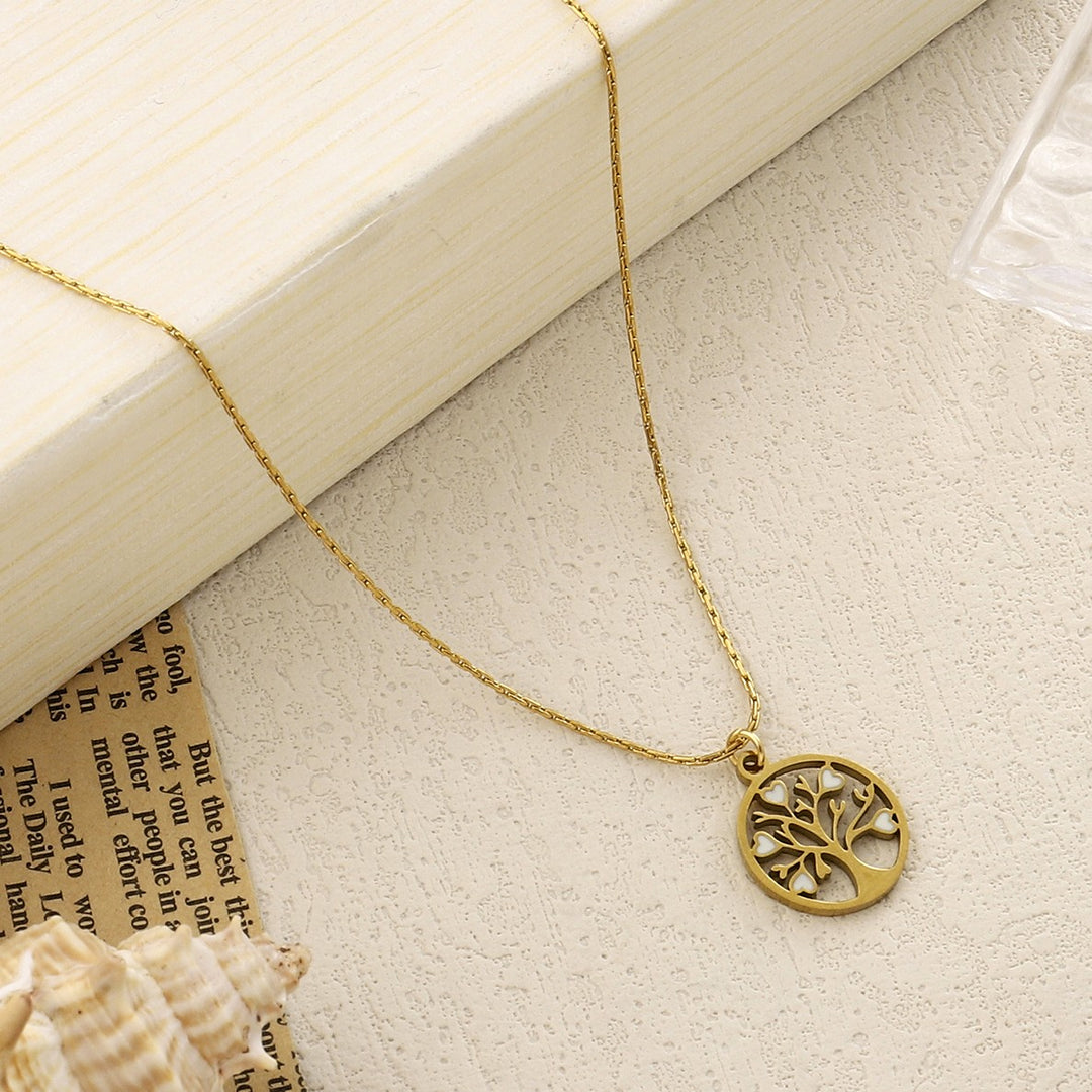 Tree Of Life White Heart Necklace - Salty Accessories