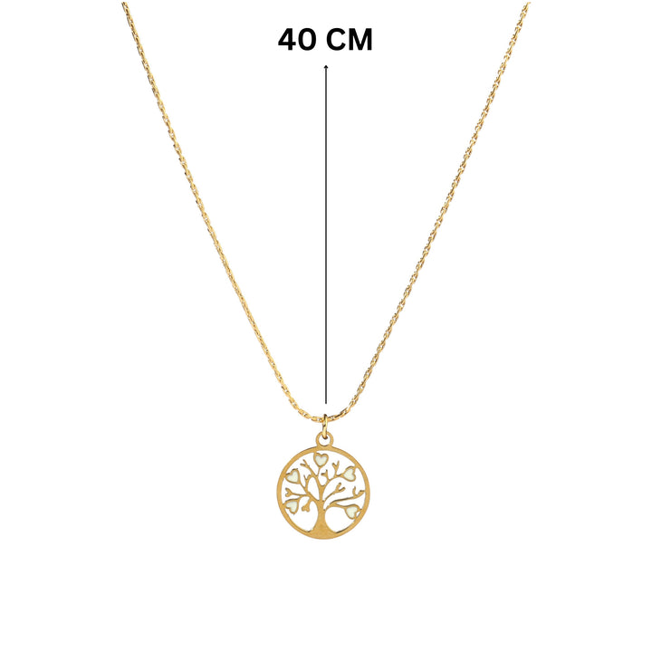 Tree Of Life White Heart Necklace