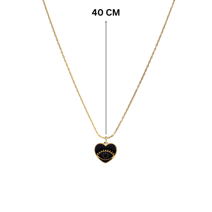 Black Heart Evil Eye Necklace - Salty Accessories