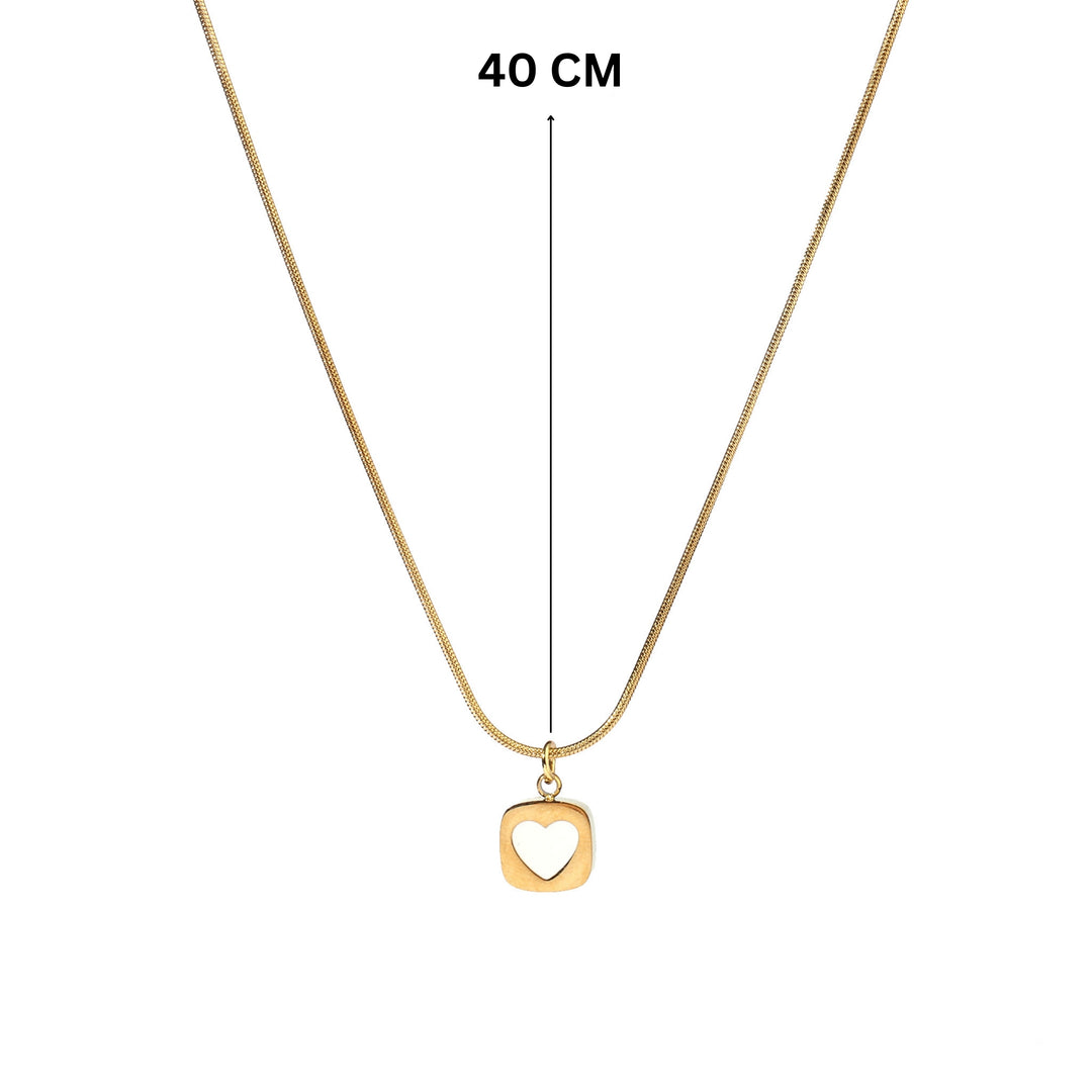 Embbed White Heart Necklace