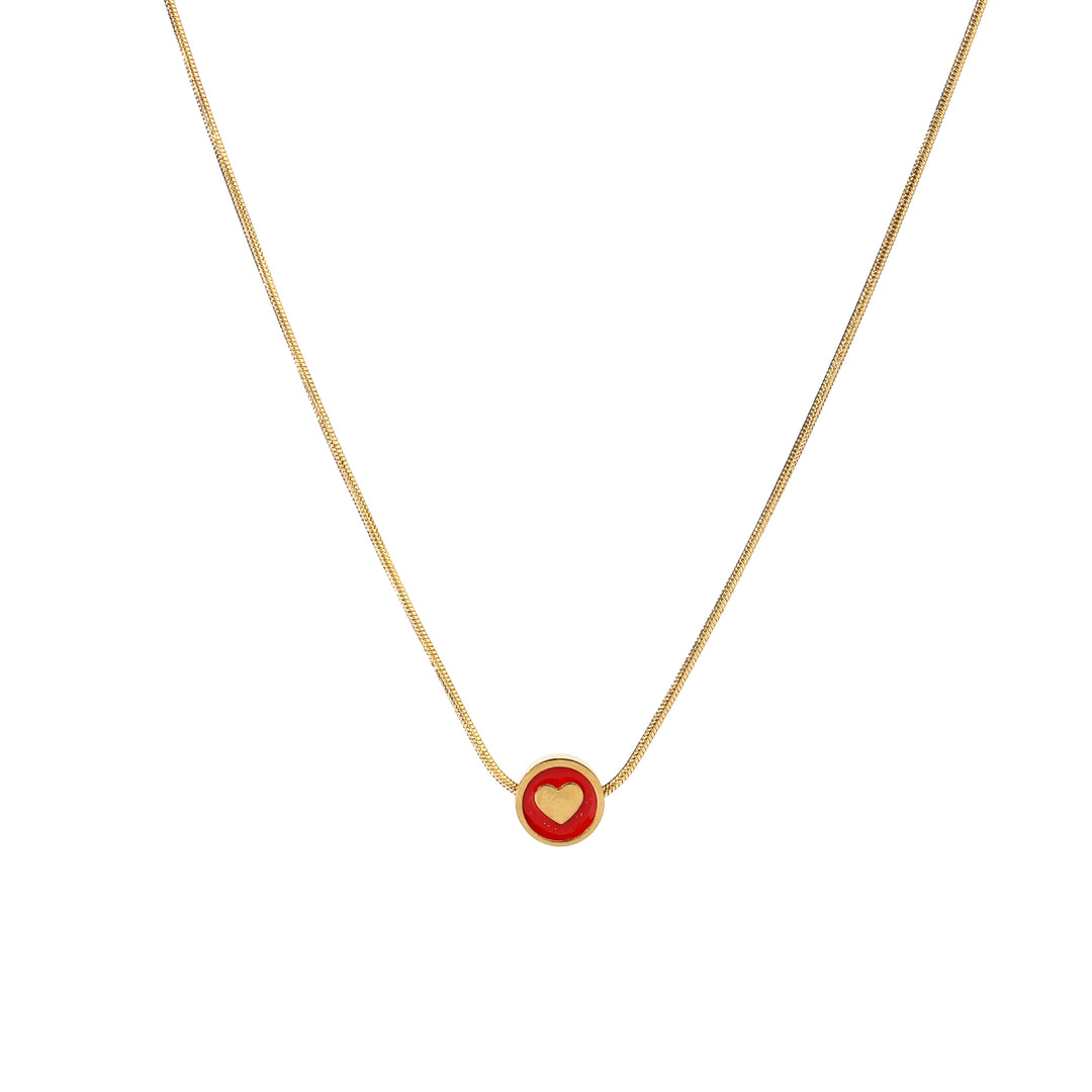 Roundy Red Heart Necklace