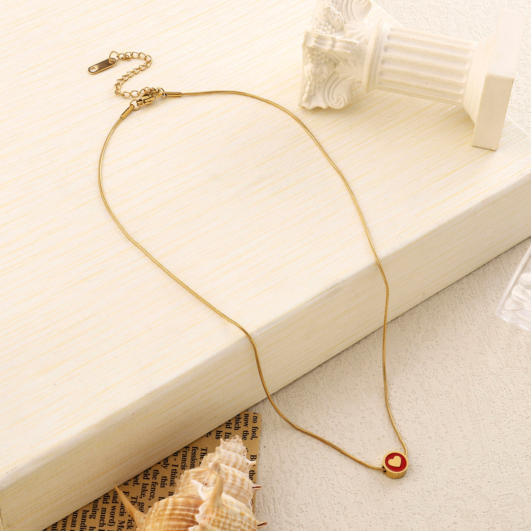 Roundy Red Heart Necklace