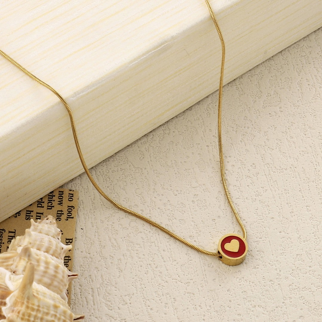Roundy Red Heart Necklace