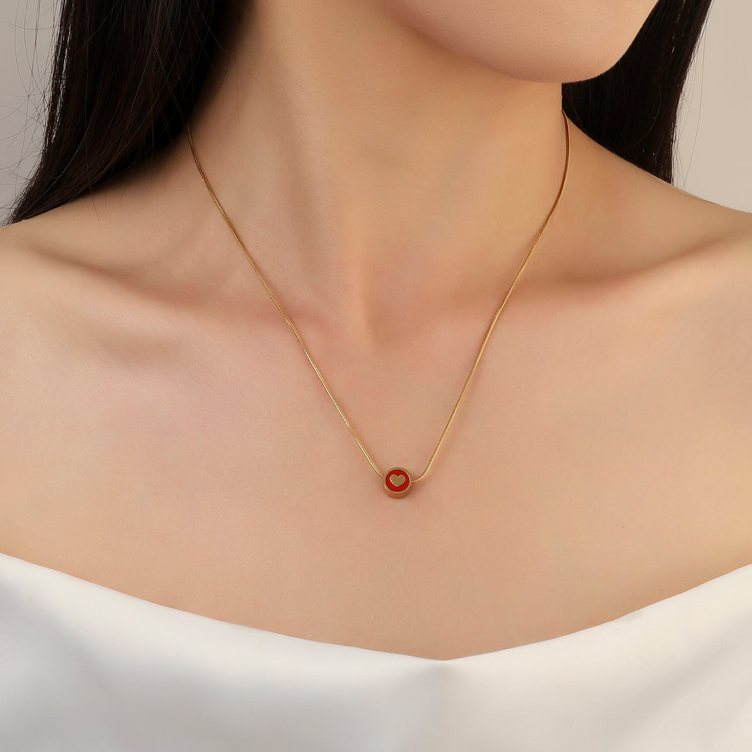 Roundy Red Heart Necklace