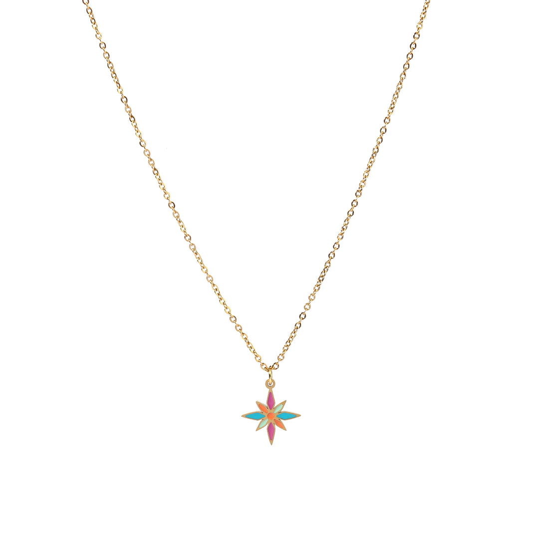Multicolor Star Gold Necklace