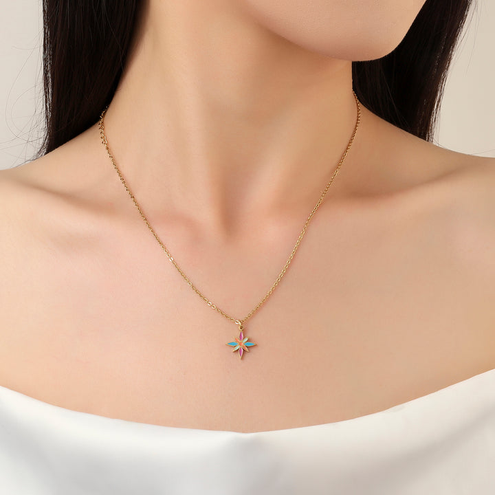 Multicolor Star Gold Necklace