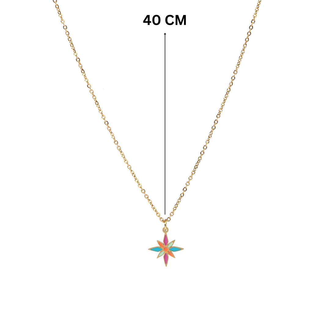 Multicolor Star Gold Necklace