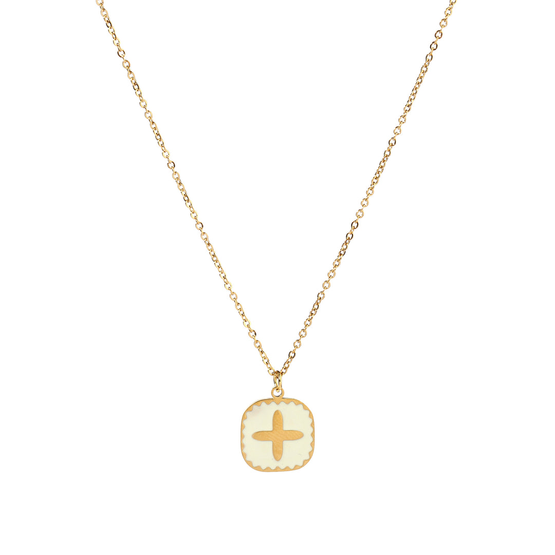 White Cross Gold Necklace - Salty Accessories