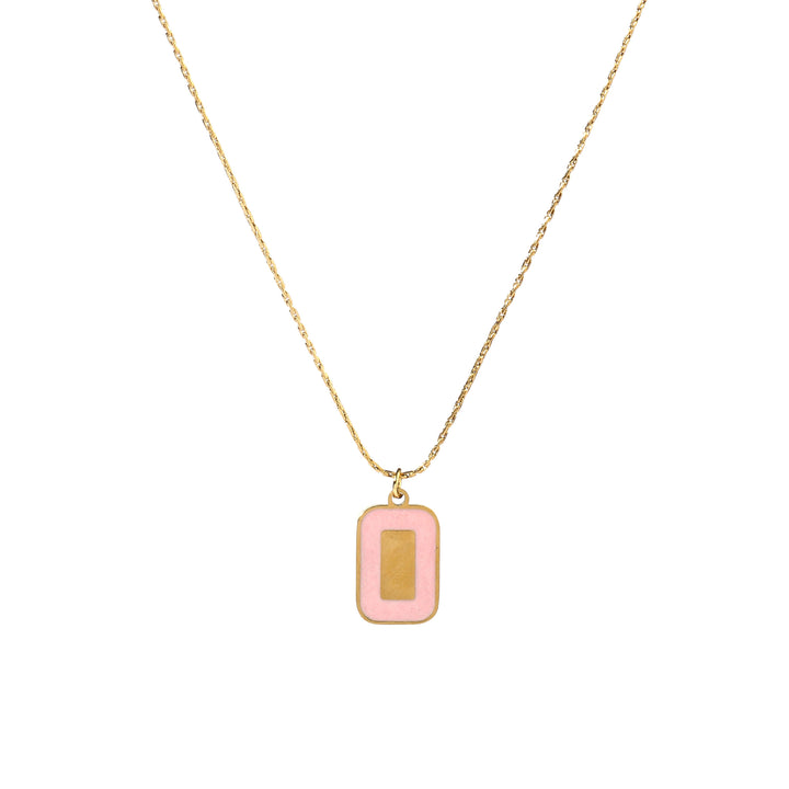 Pink Block Gold Necklace - Salty Accessories