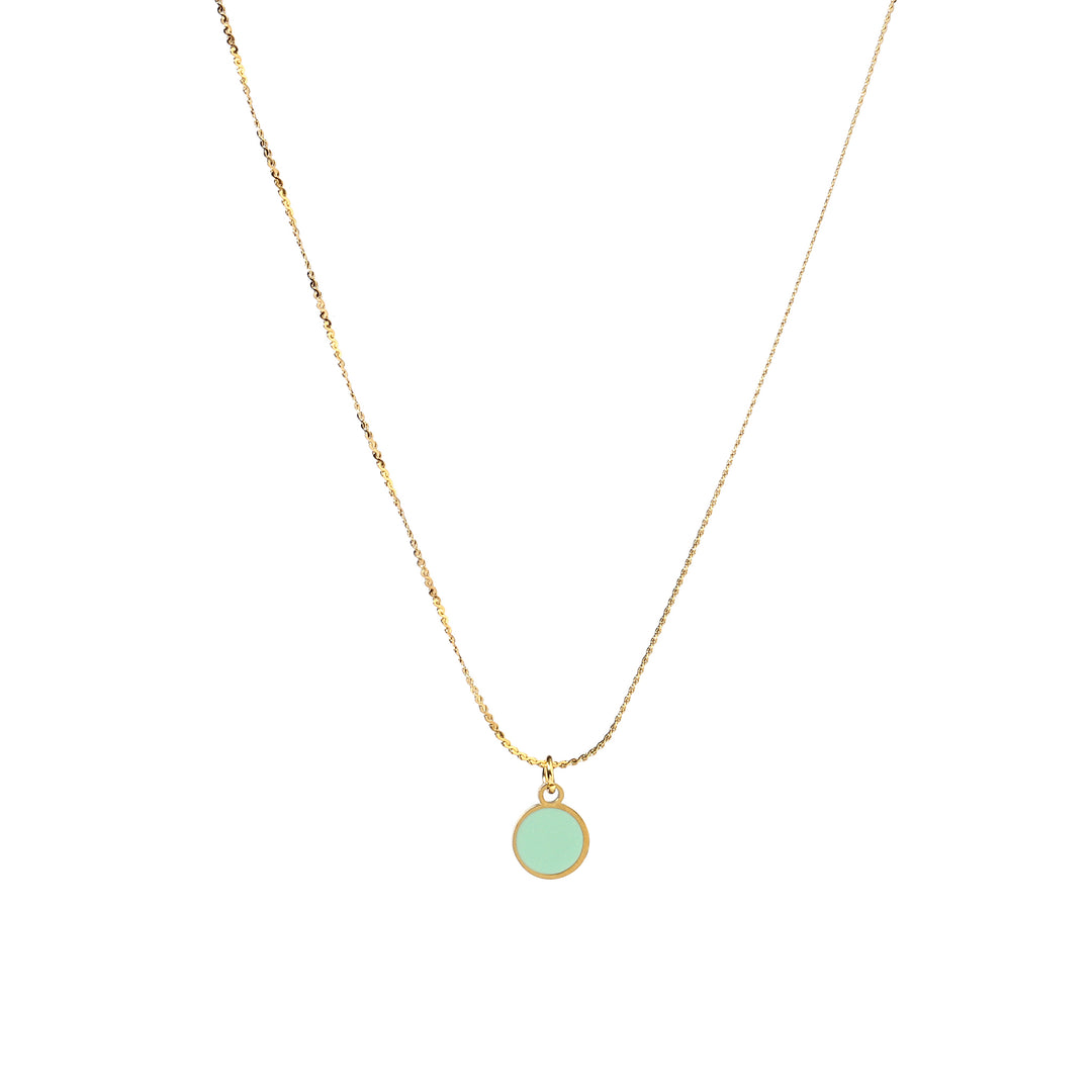 Sage Green Gold Necklace