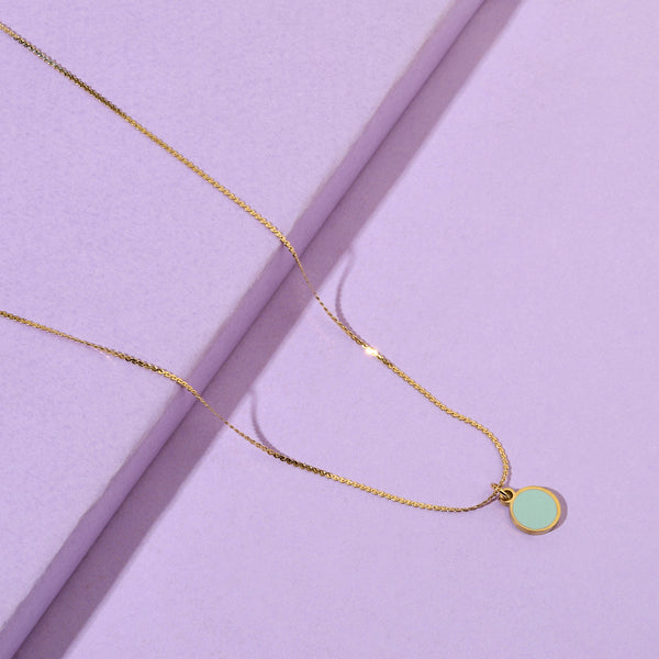 Sage Green Gold Necklace
