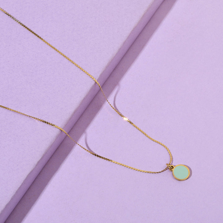 Sage Green Gold Necklace