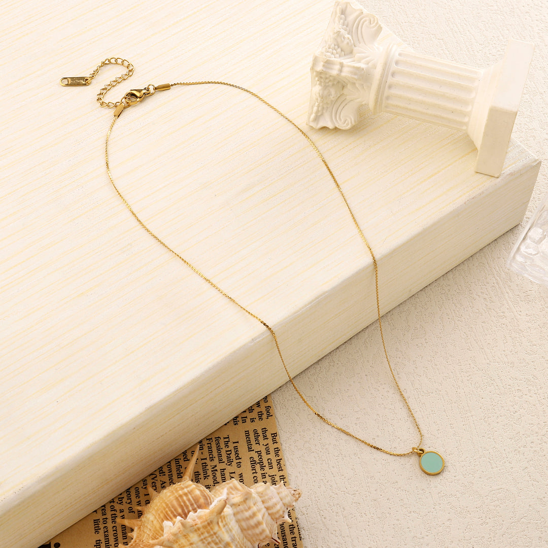 Sage Green Gold Necklace - Salty Accessories