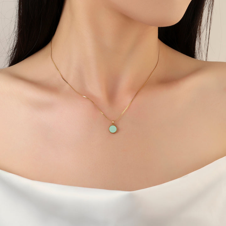 Sage Green Gold Necklace