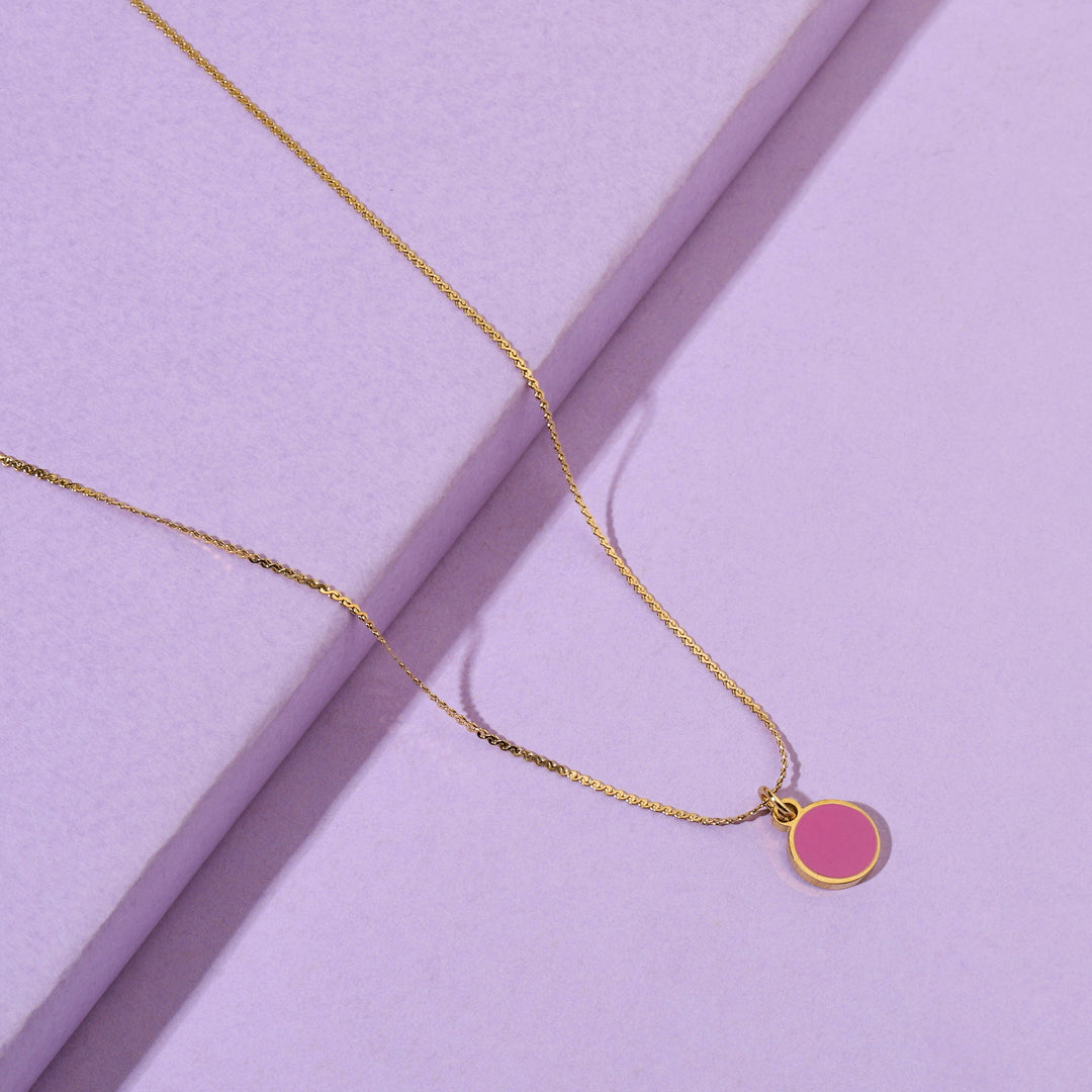 Berry Pink Gold Necklace - Salty Accessories