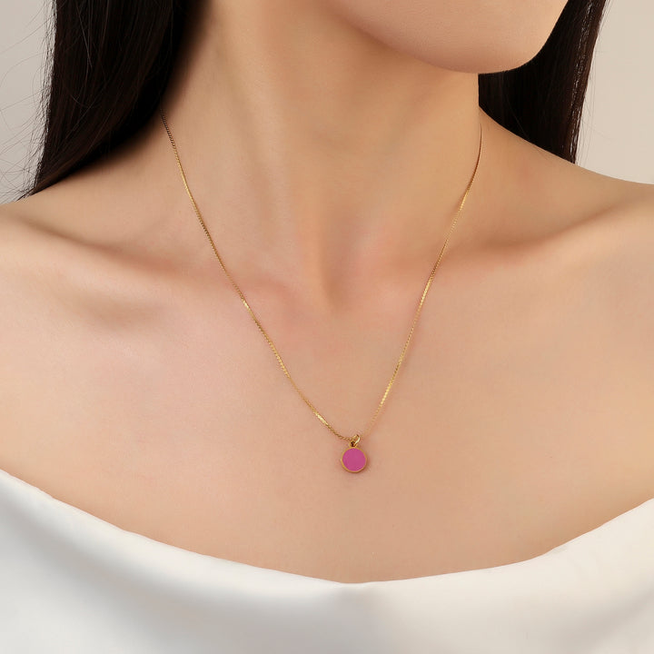 Berry Pink Gold Necklace - Salty Accessories