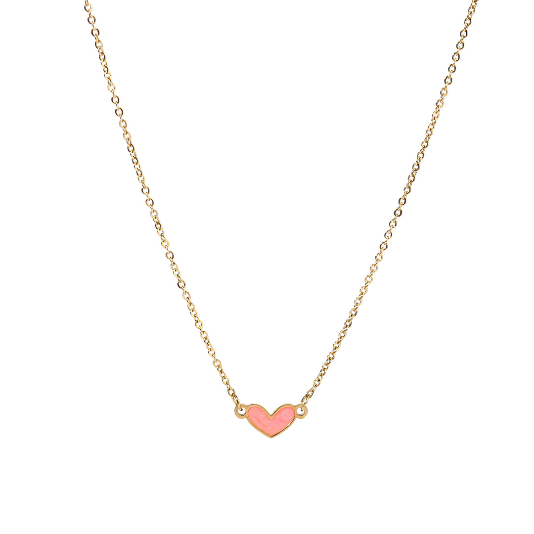Peachy Heart Gold Necklace