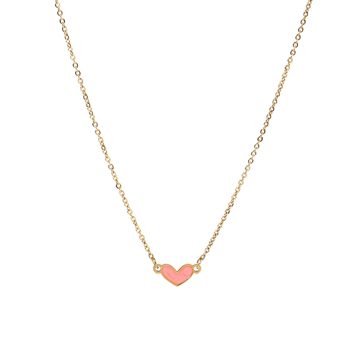 Peachy Heart Gold Necklace