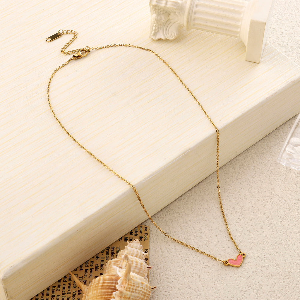 Peachy Heart Gold Necklace - Salty Accessories