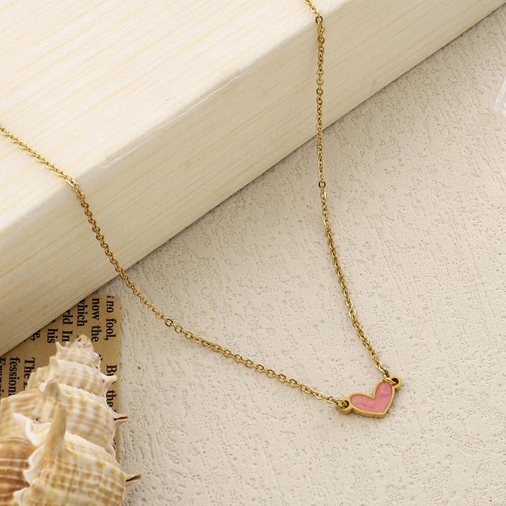 Peachy Heart Gold Necklace - Salty Accessories