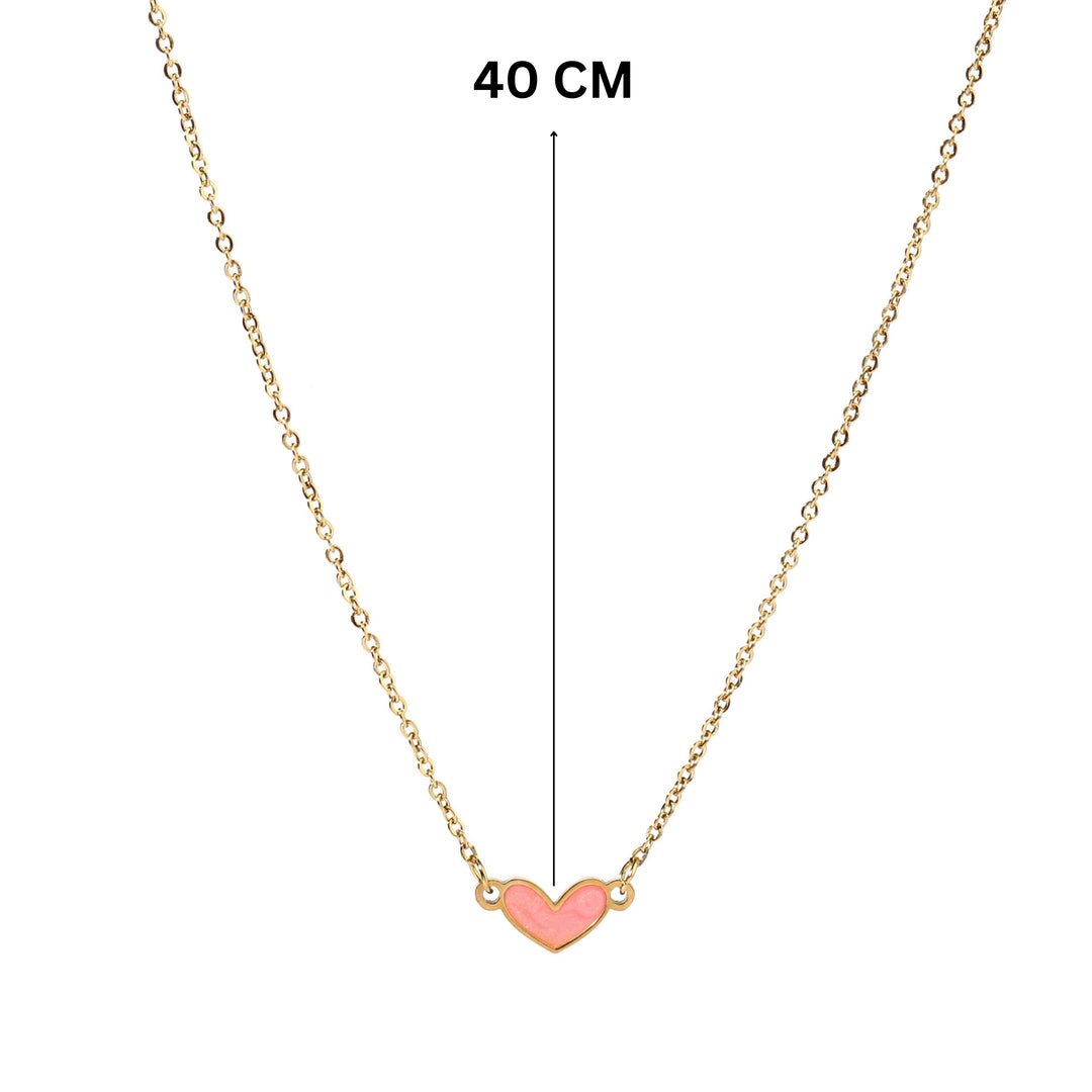 Peachy Heart Gold Necklace