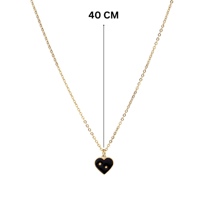 Black Heart Gold Necklace - Salty Accessories