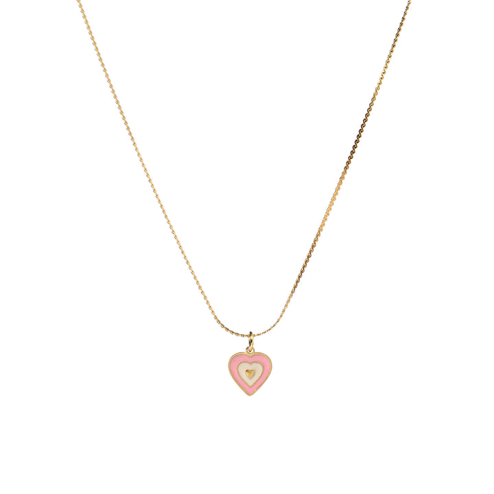 Popy Pink Heart Necklace - Salty Accessories