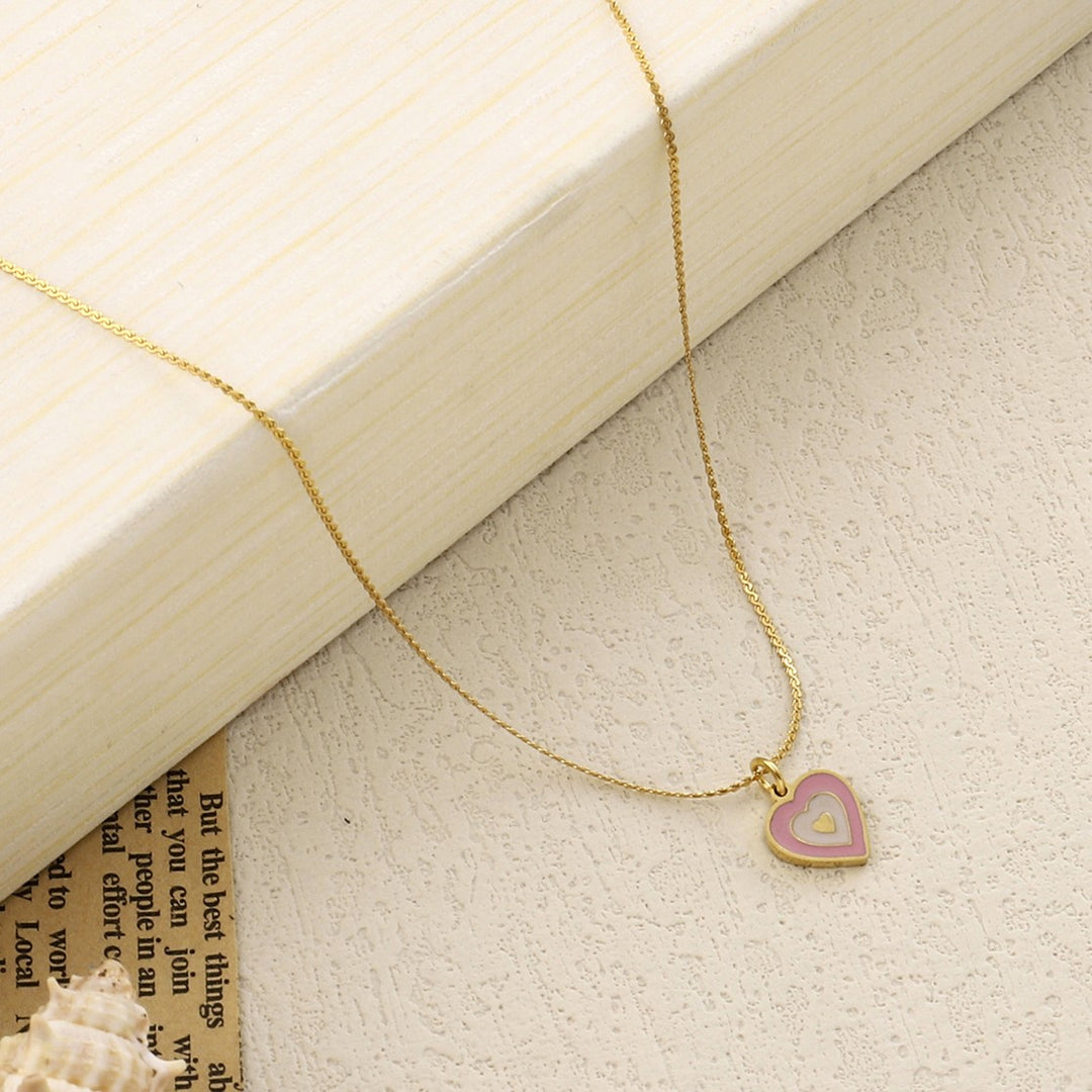 Popy Pink Heart Necklace