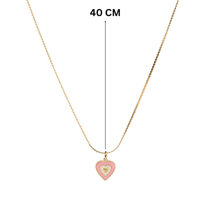 Popy Pink Heart Necklace