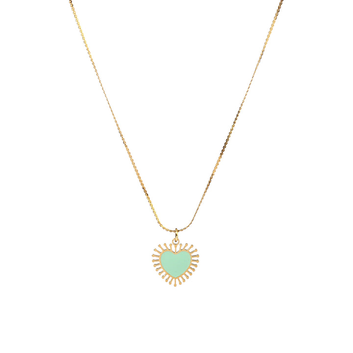 Misty Ray Heart Gold Necklace - Salty Accessories